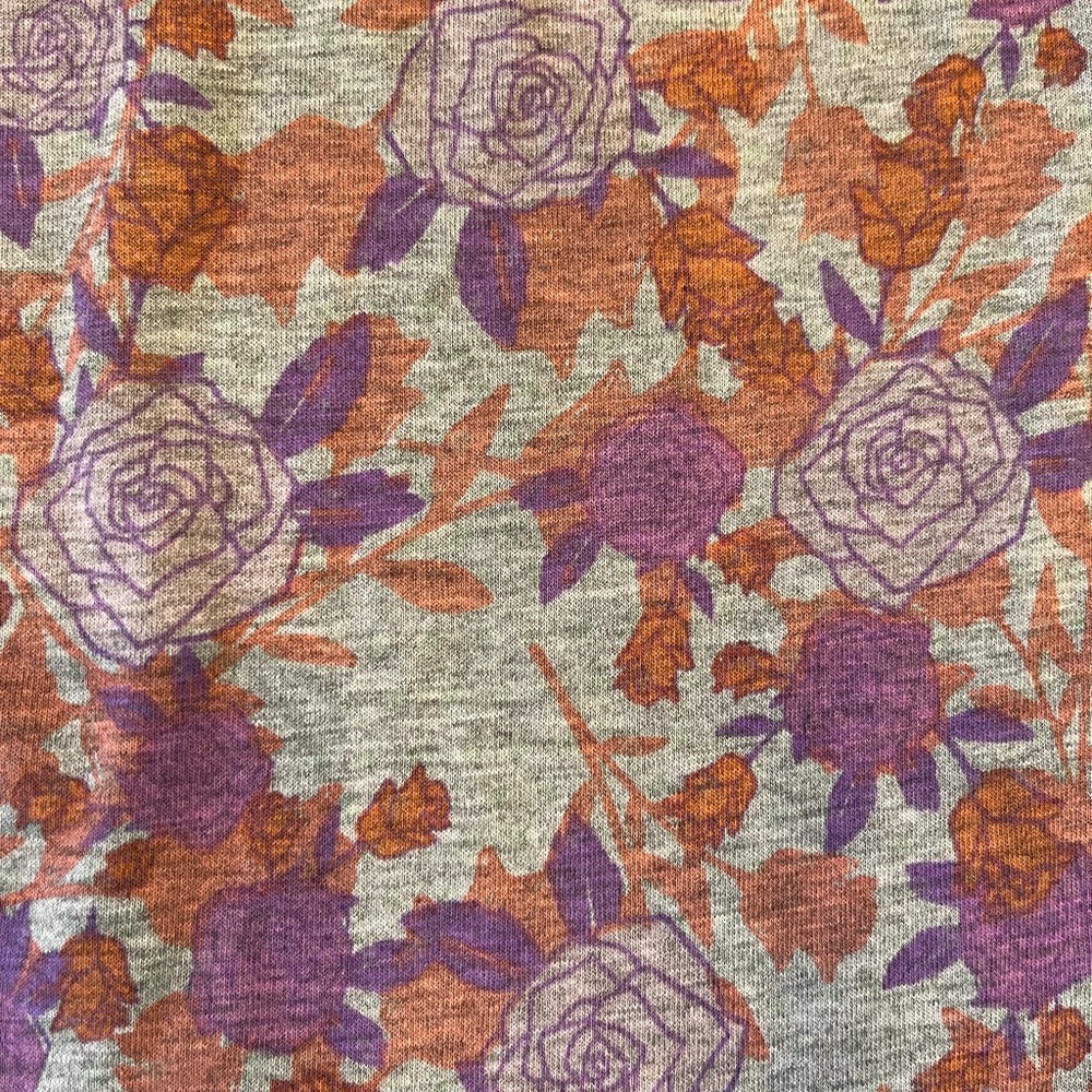 LuLaRoe Nicole Midi Casual Dress - Gray, Pink and Violet Floral - Size XS - Picture 6 of 9